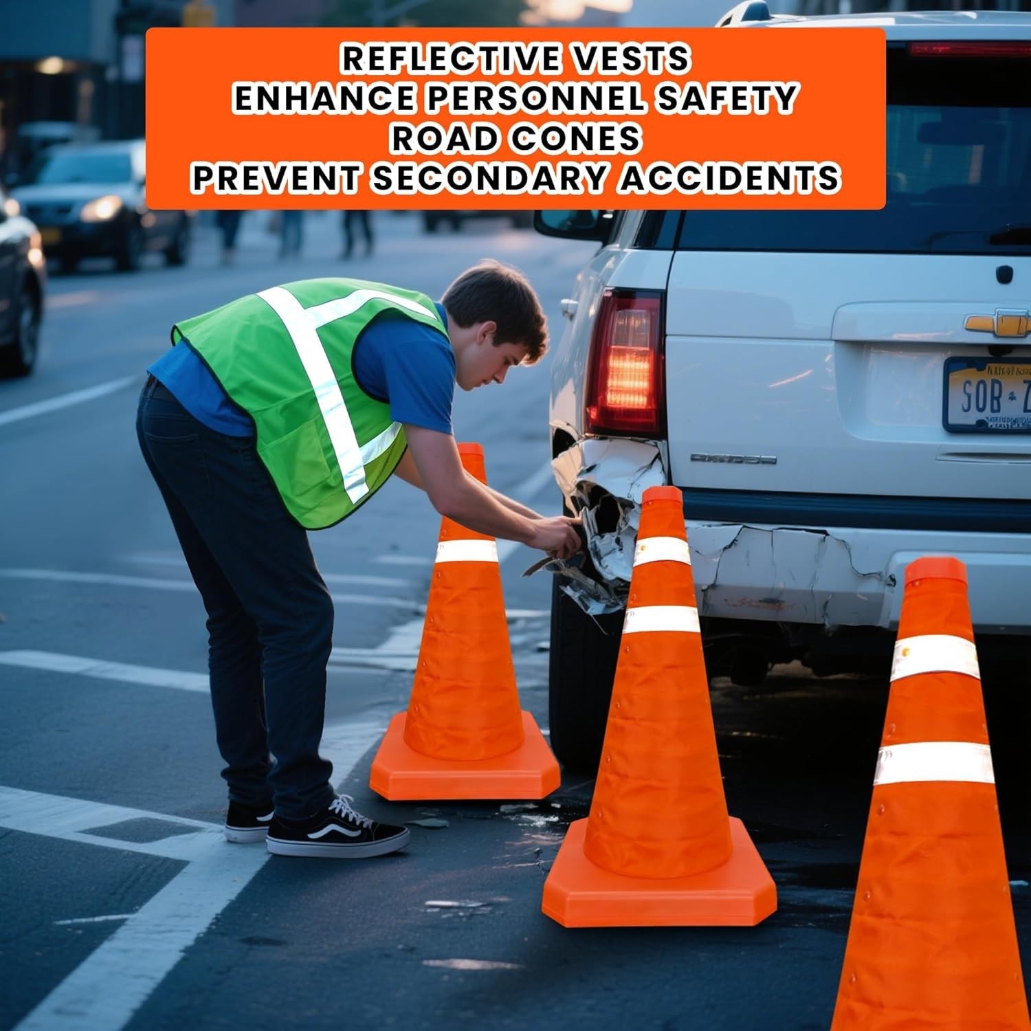 18 Inch 1 Pack Collapsible Traffic Safety Cones, Multi Purpose Pop-up Cones
