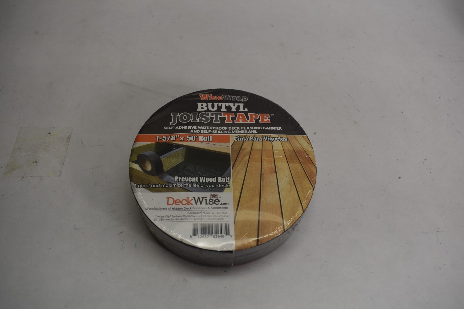Wise Wrap Deckwise Butly Joist Tape 1-5/8″ x 50′ a Roll WW-JTB-158 Black