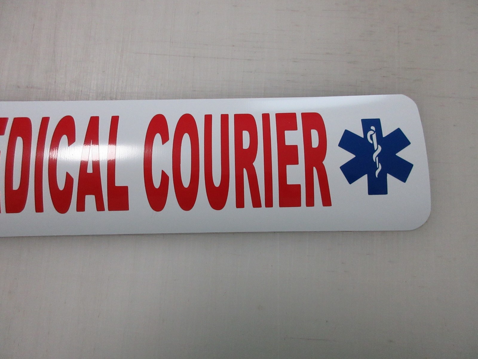 Medical Courier White & Red Blue Vehicle Magnetic Sign 3″x12″ Car Truck Van SUV