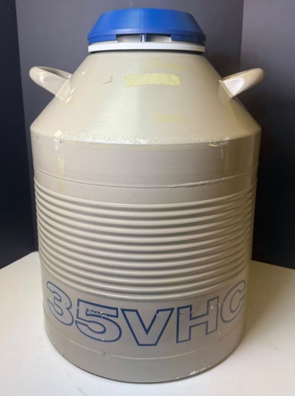 Taylor-Wharton 35VHC 35 L Liquid Nitrogen Tank with racks & canes for cryotubes
