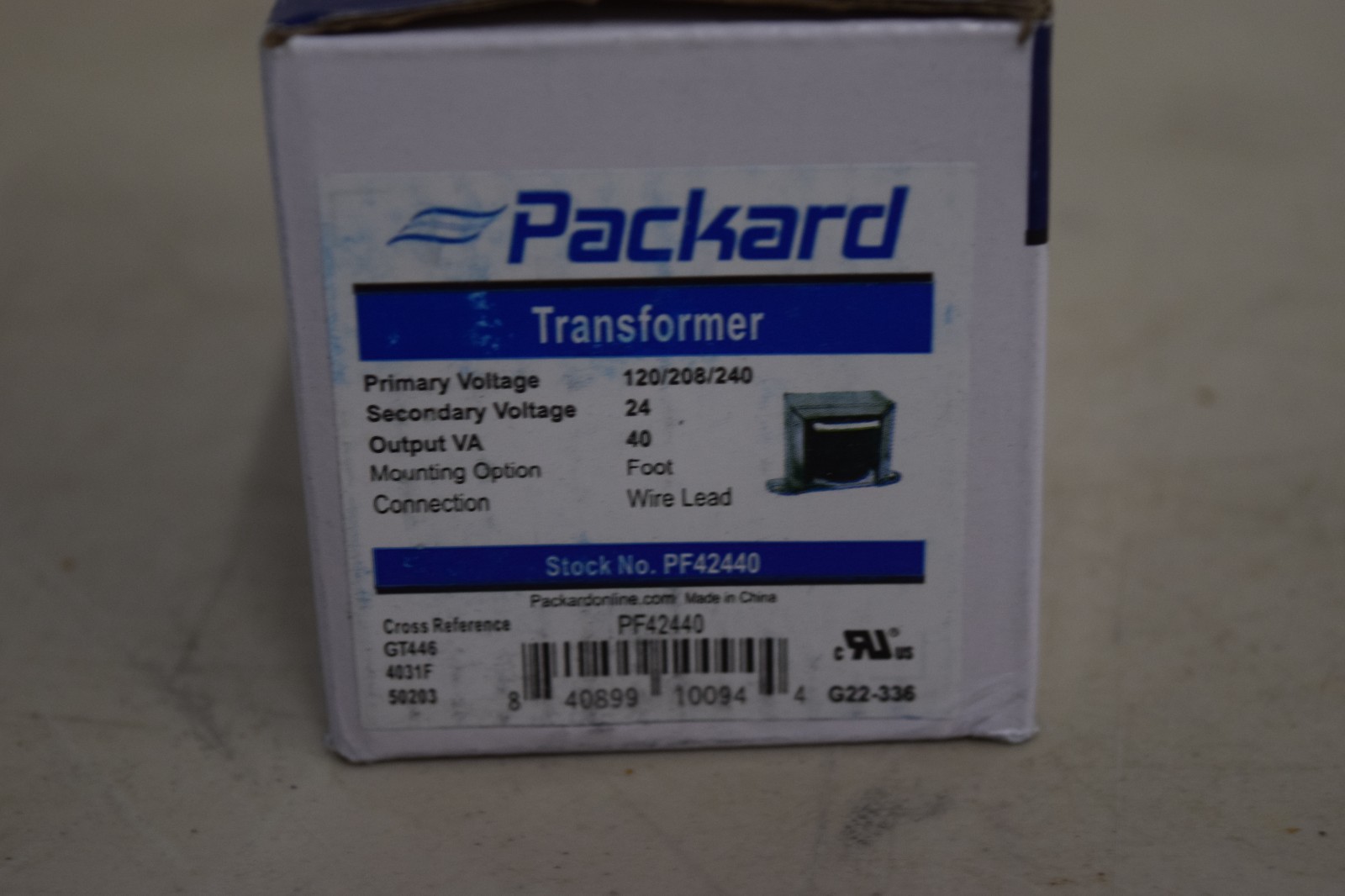 Packard PF42440 Transformer Foot Mounted 120/208/240V Primary 24V Secondary