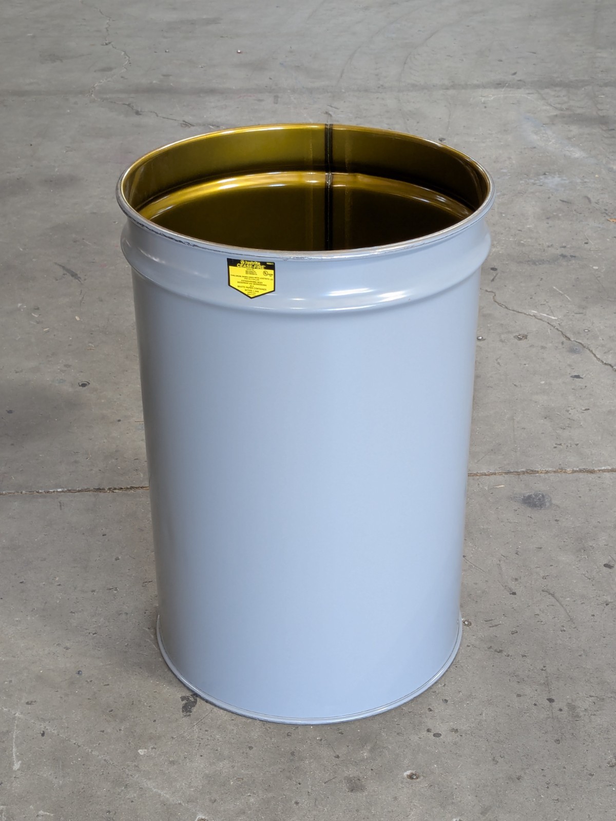 Justrite Cease-Fire Waste Receptacle 30 Gallon Steel Safety Can 26430