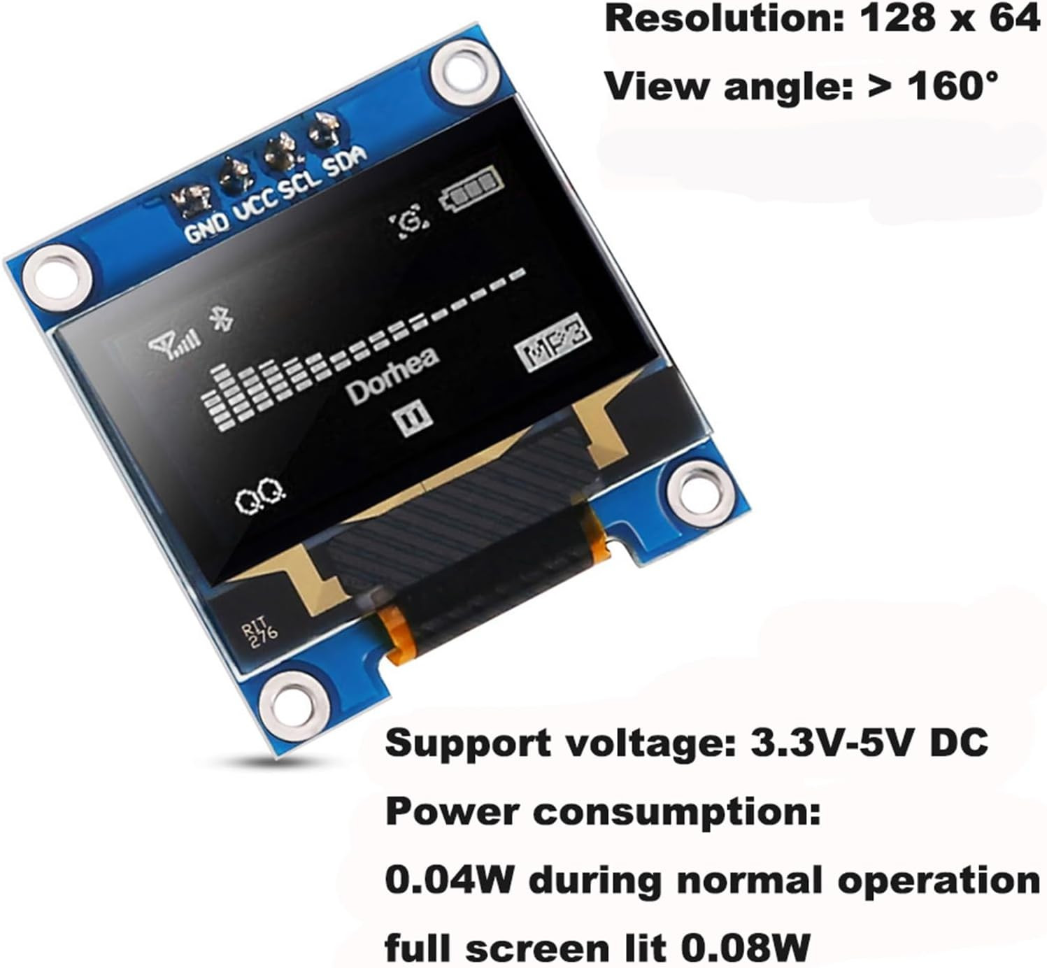 1Pack 0.96 Inch OLED Display Module SSD1306 128X64 Pixel I2C IIC Self-Luminous S