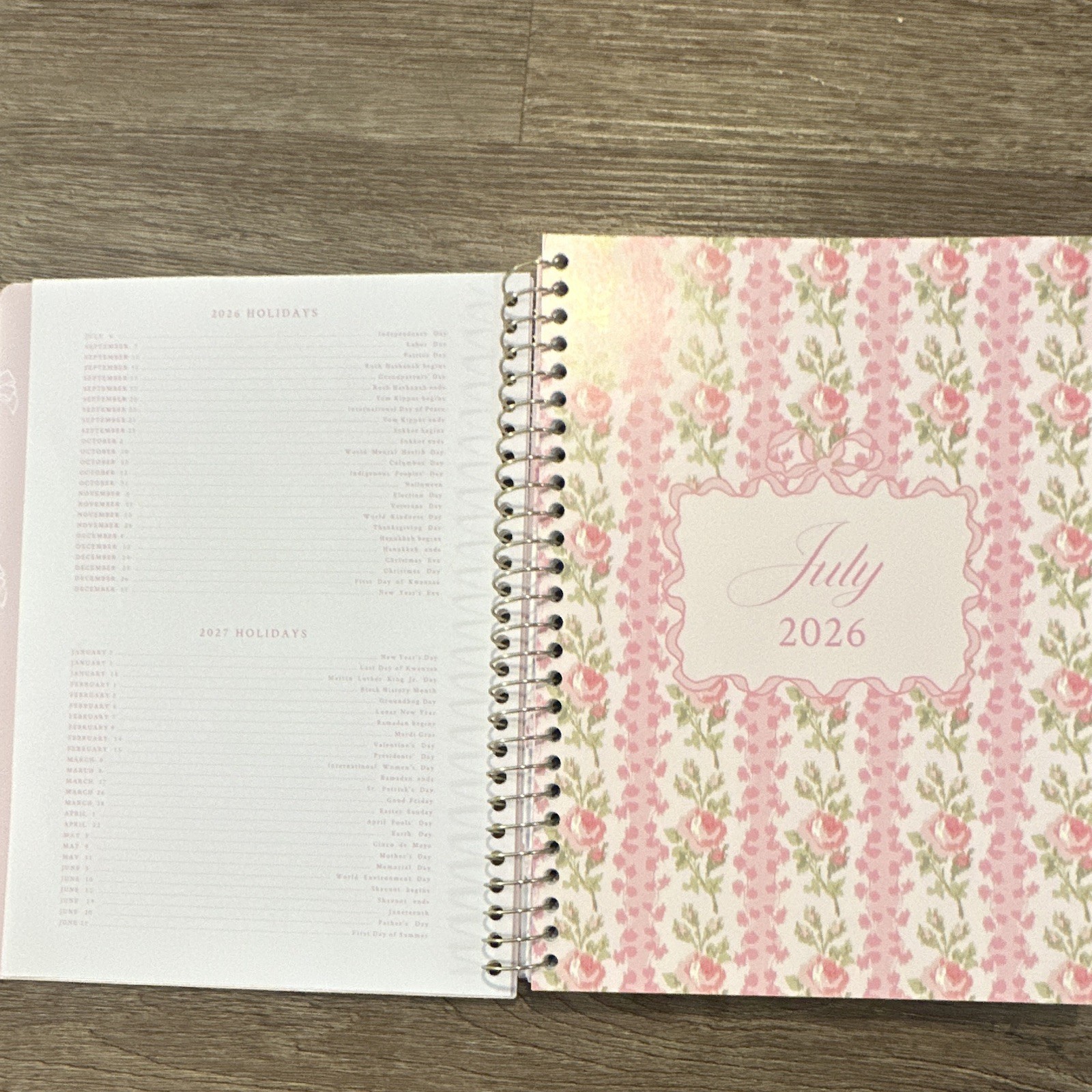 LoveShackFancy x yoobi 2026-2027 Weekly/Monthly Spiral Planner 7×9 Paperboard