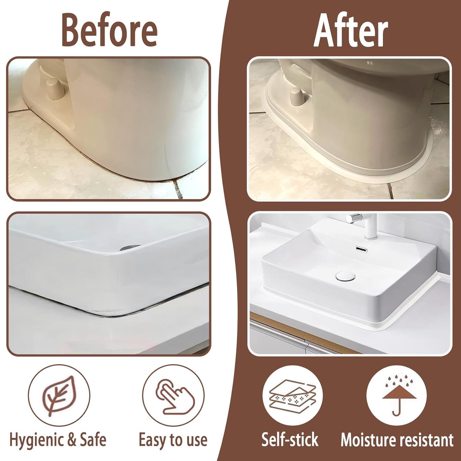 Caulk Tape, Toilet Caulk Strip, Toilet Sealer Around Toilet Base, Caulk Tape …