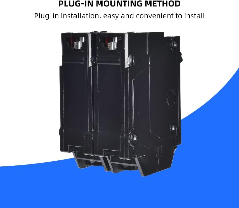100 Amp Breaker, CNAODUN 2 Pole Circuit Breaker 120/240VAC 10KA Plug-in Mount
