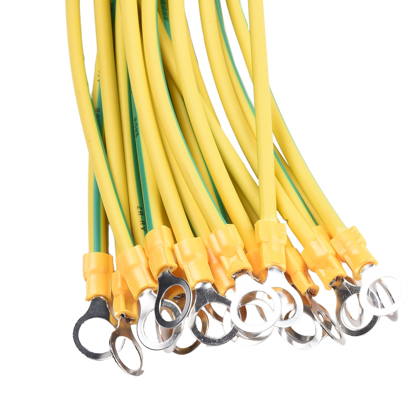 Ground Wire 10cm/20cm/30cm 20pcs BVR Solar PV Ground Wire Yellow-green
