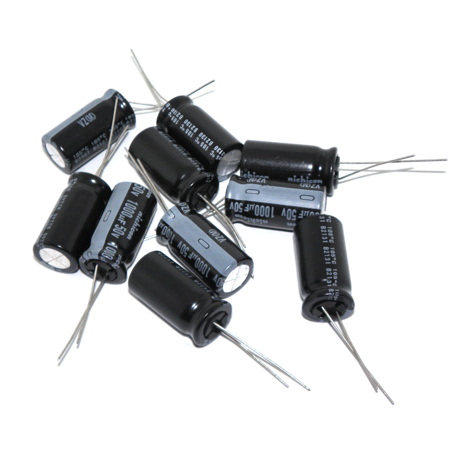 10x 1000uF 50V Nichicon Radial Electrolytic Capacitors 50V1000uF 13×25 mm