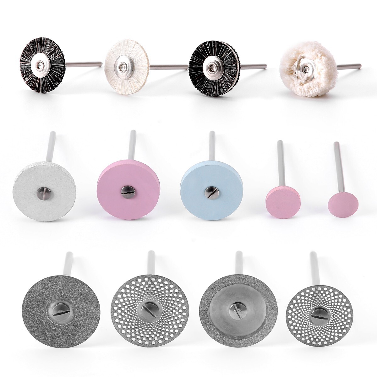 Dental Lab Polishing HP Kit Diamond Burs Brush For Ceramics Porcelain Grinding