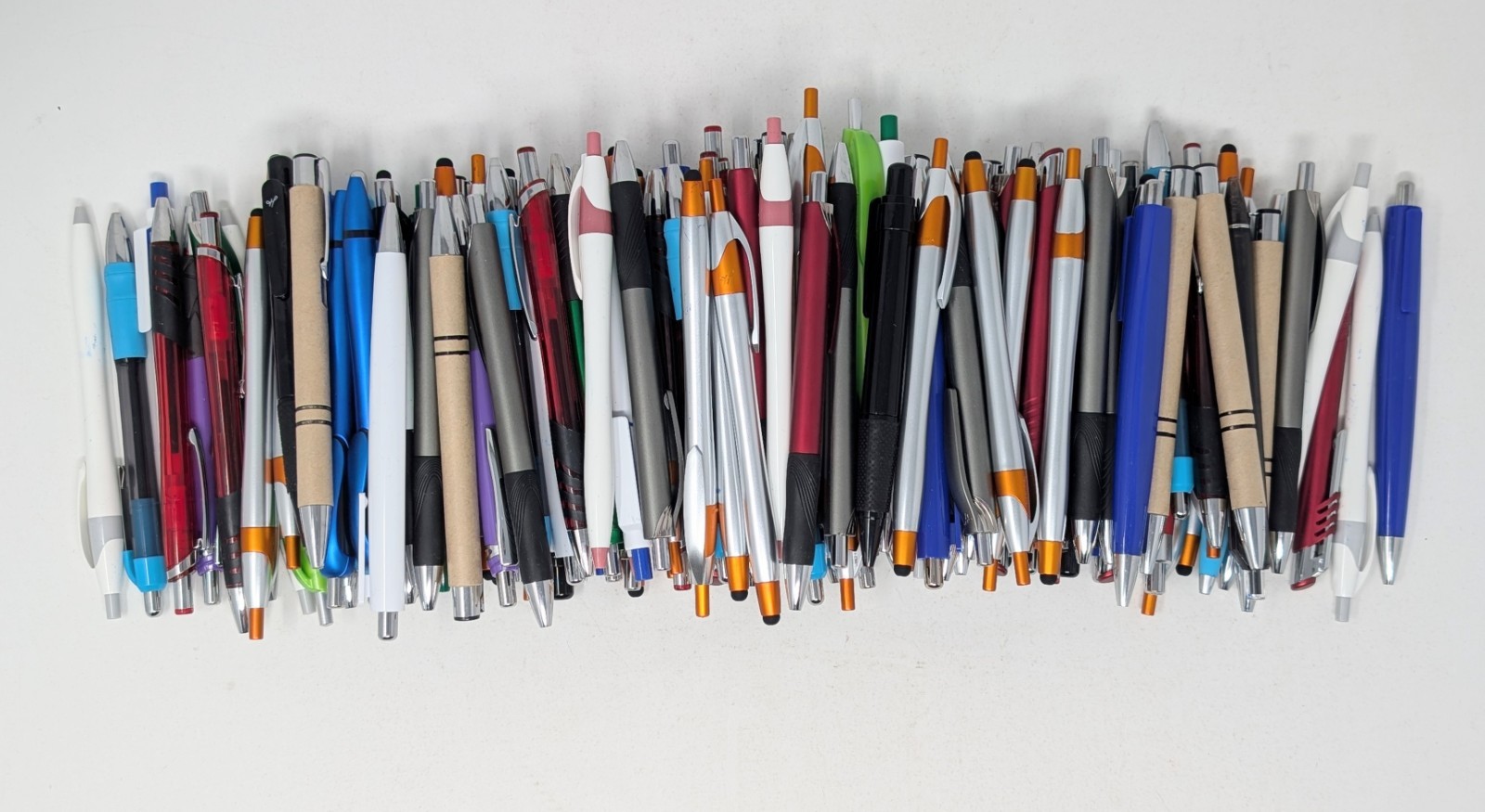 125 Multicolor Mixed Lot Retractable Click Pens HUB PEN Bulk Blank – No Misprint