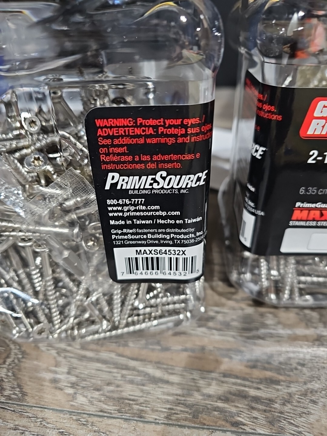 Lot of 2: Grip-Rite PrimeGuard Max #10 x 2.5 in. Stainless Steel Deck Screws