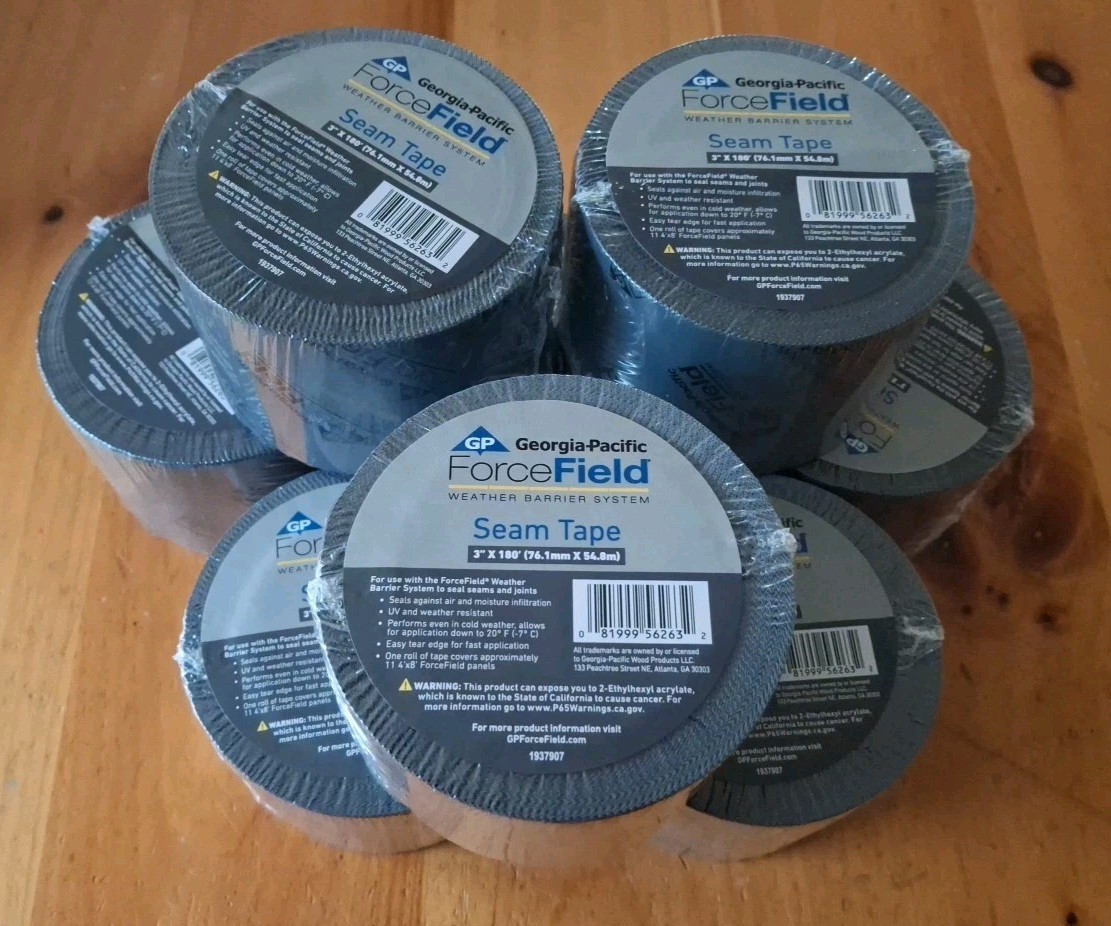 Georgia-Pacific Case Of 8 Rolls ForceField Seam Tape 3″ x 180′ 1365980