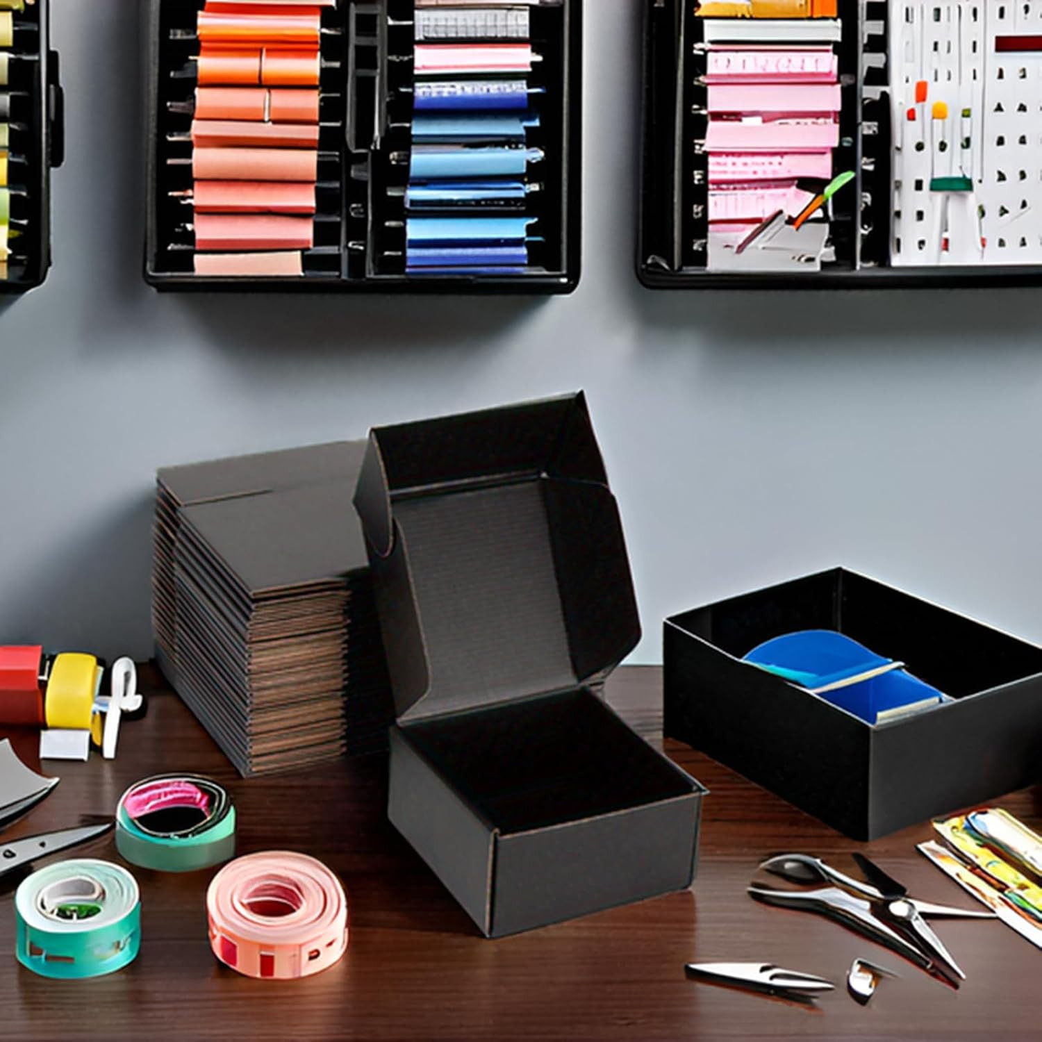 Black Shipping Boxes 6X6X3 Inches, 20 Pack | Easy Assembly, Sturdy 32 ECT Corrug