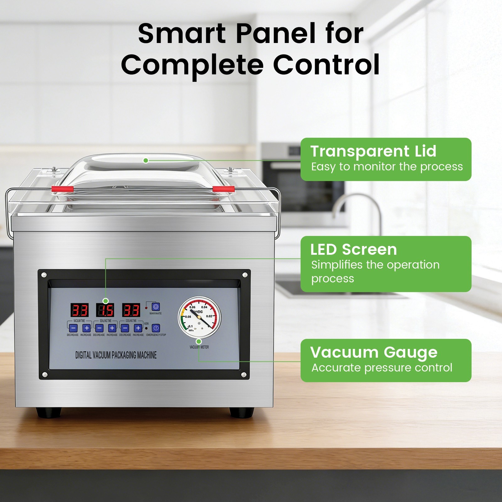 Chamber Vacuum Sealer DZ-260C Commercial Food Sealing Packing Machine 320W