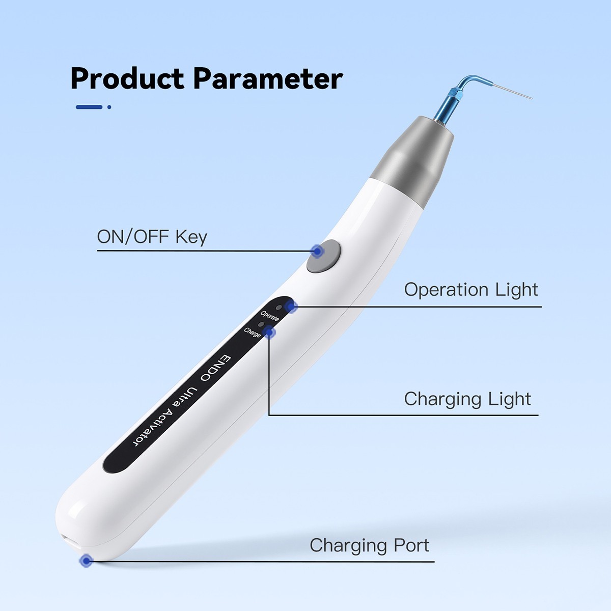 AZDENT Dental Endo Ultra Sonic Activator Handpiece Root Canal Irrigator+3 Tips