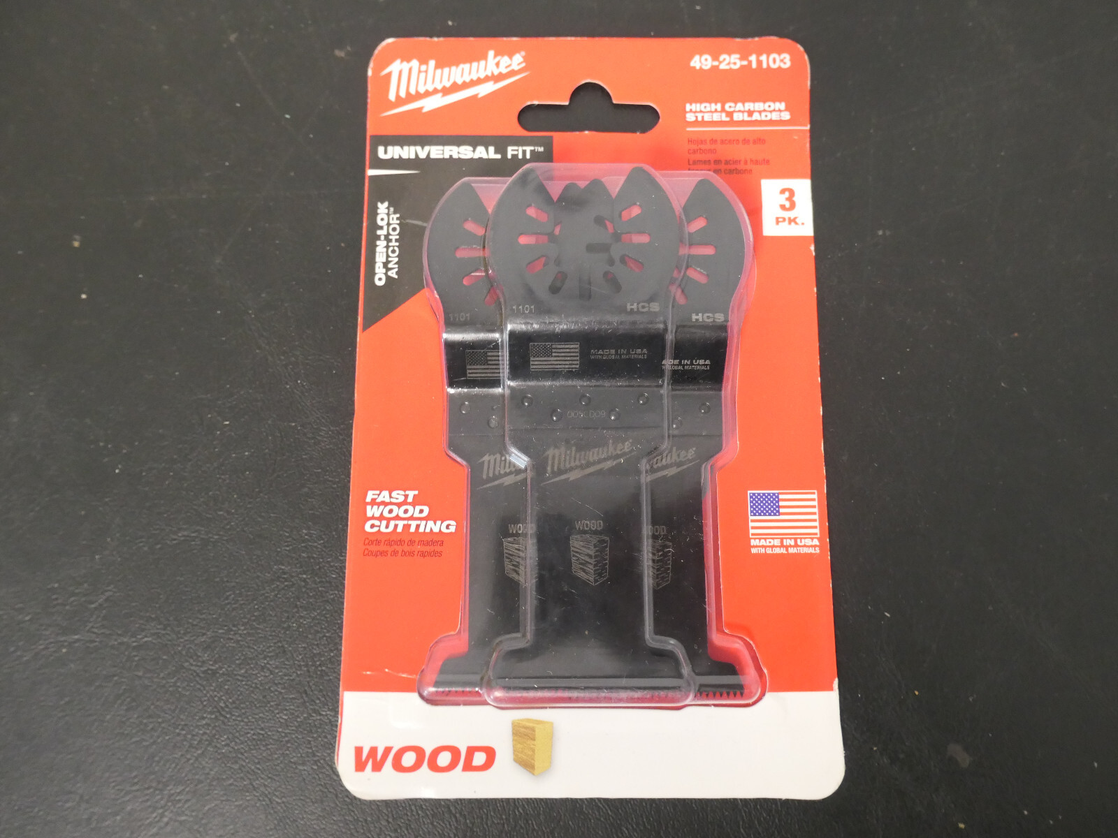 Milwaukee 49-25-1103 Multi Tool High Carbon Steel Blades 3PK + Bi-Metal Blade