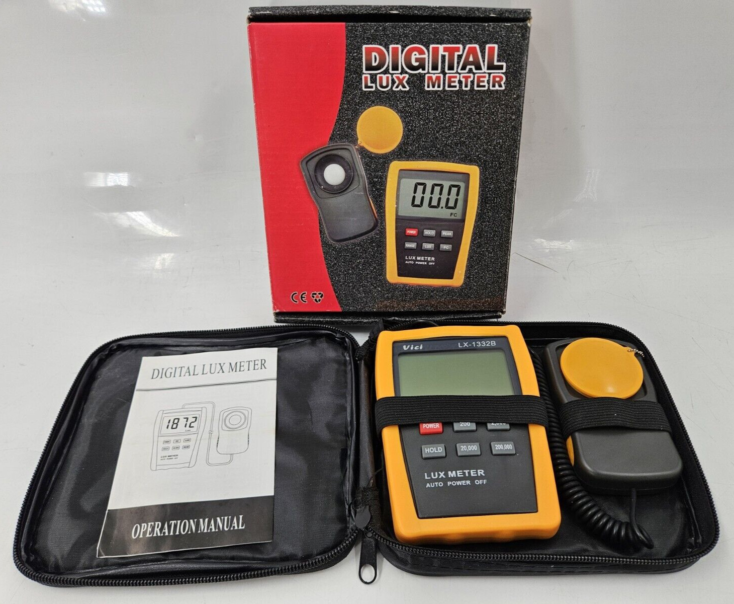 VICI LX1332B Accuracy Digital Luxmeter Light Meter 1~200,000 Lux Tested GC-5707