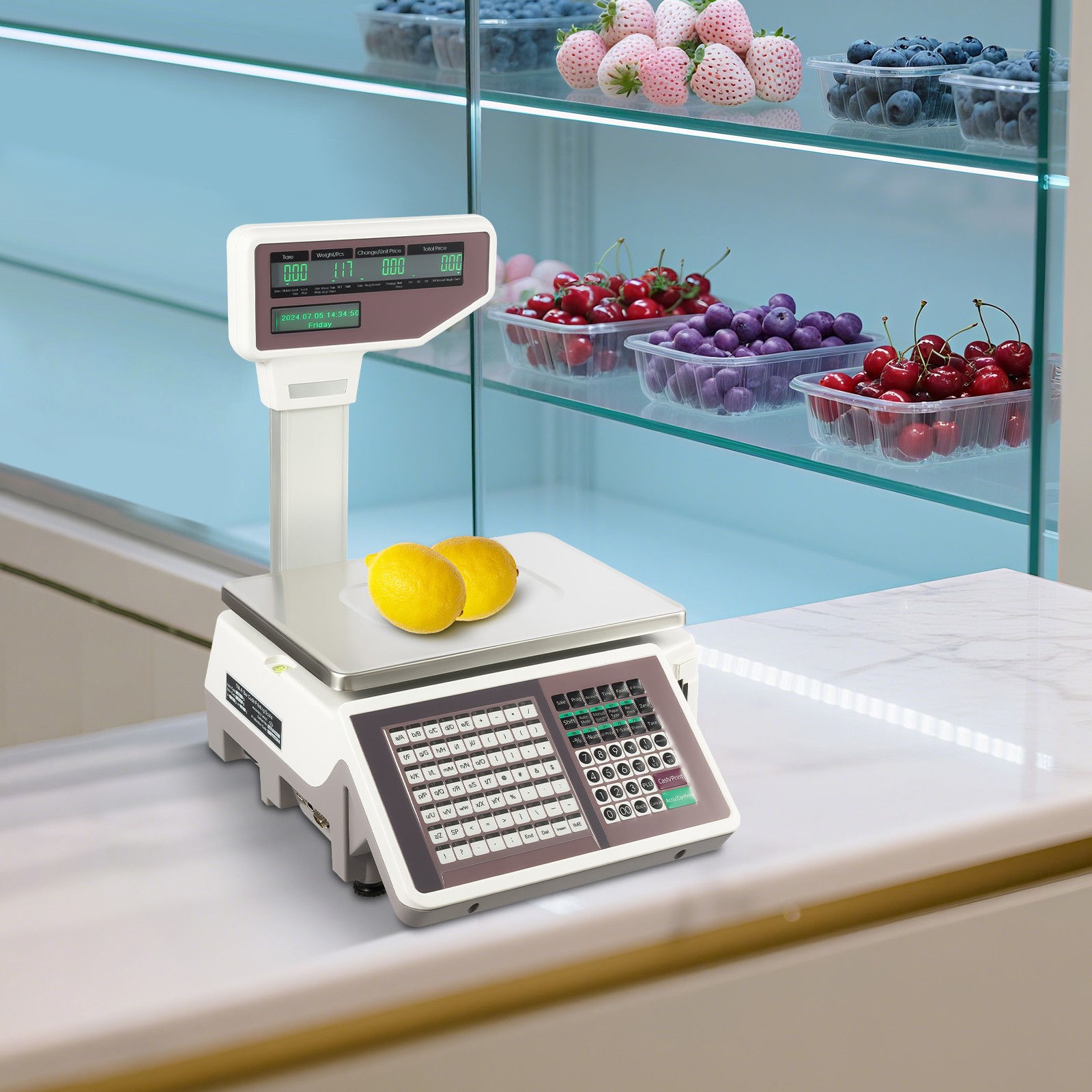 Commercial Digital Price Computing Scale with Thermal Label Printer Supermarket