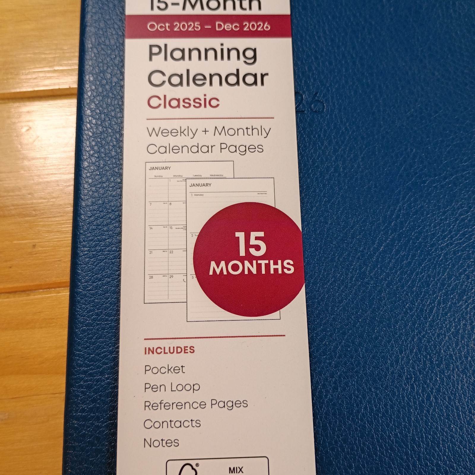 Blue Sky 2026 15 Monthly Weekly Planning Calendar. 5″ X 8″ In. hardcover New