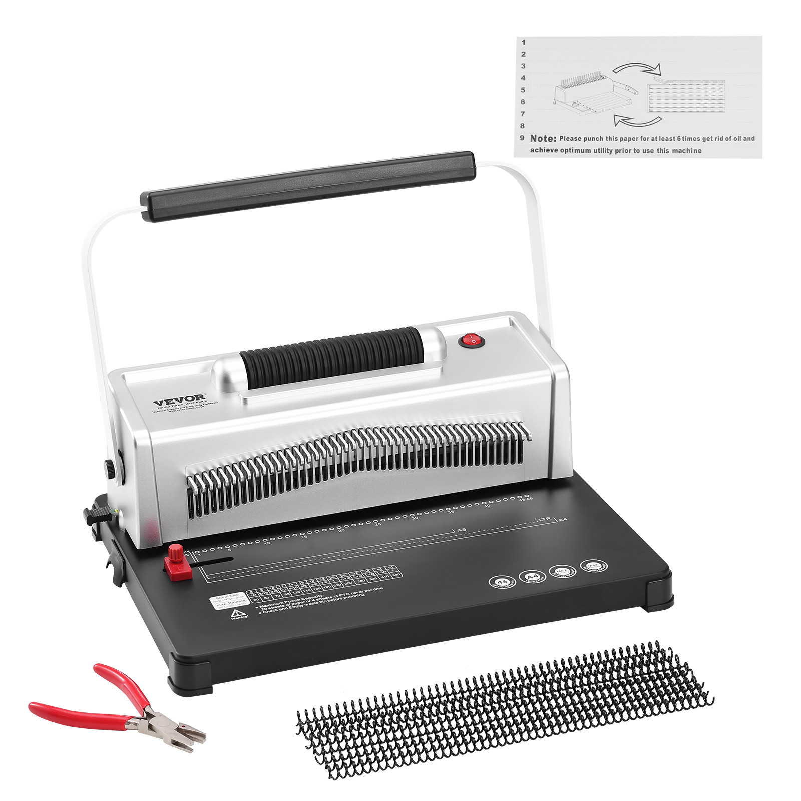 VEVOR Coil Spiral Binding Machine Book Maker Electric Binding 100 Binding Spines