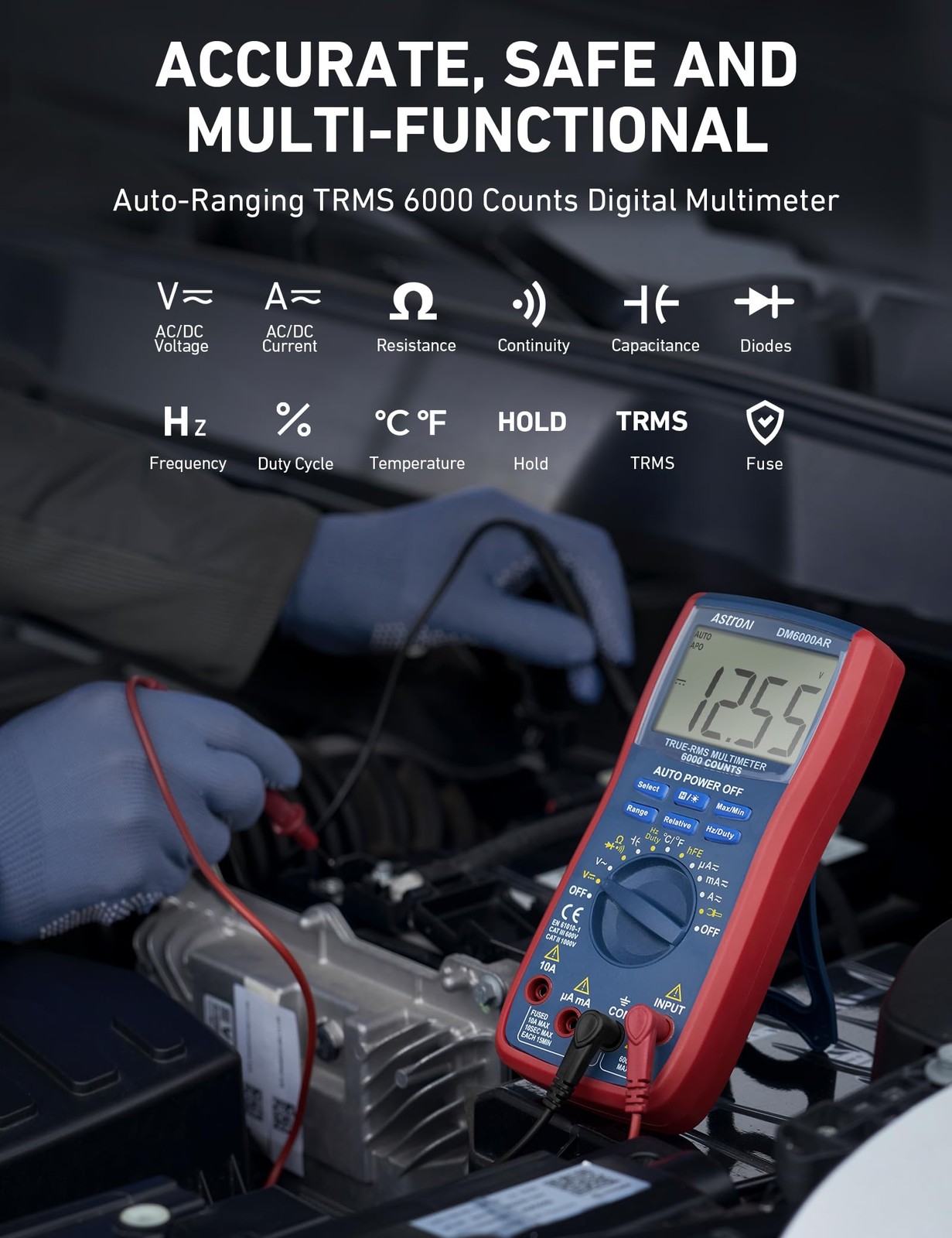 AstroAI Digital Multimeter and Analyzer TRMS 6000 Counts Volt Meter Ohmmeter Au
