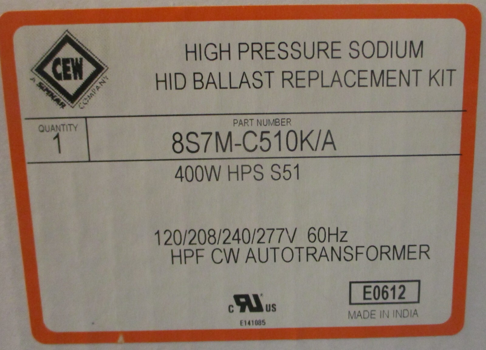 Simkar RKS400/M HID Ballast Replacement Kit 400W 120/208/240/277V 60Hz