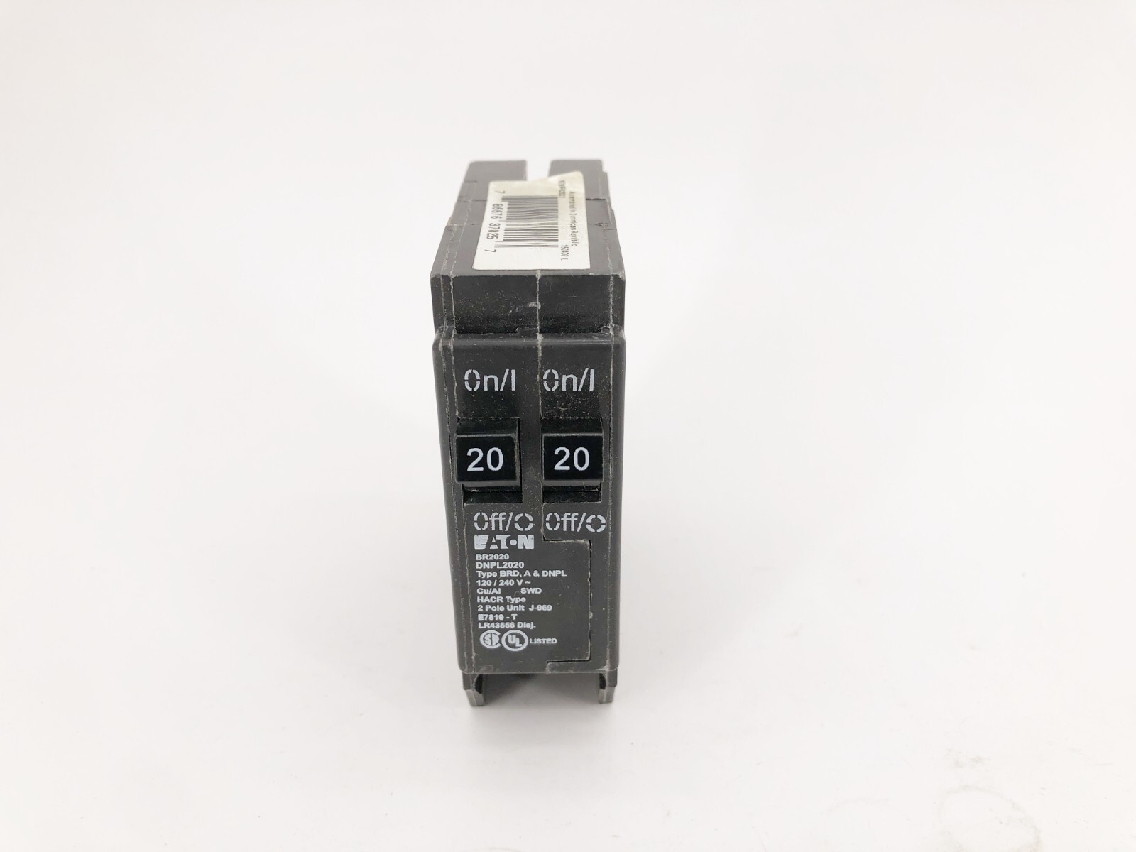 New Eaton BR2020 Tandem Circuit Breaker 20A 120/240V 2-Pole Type BRD DNPL2020