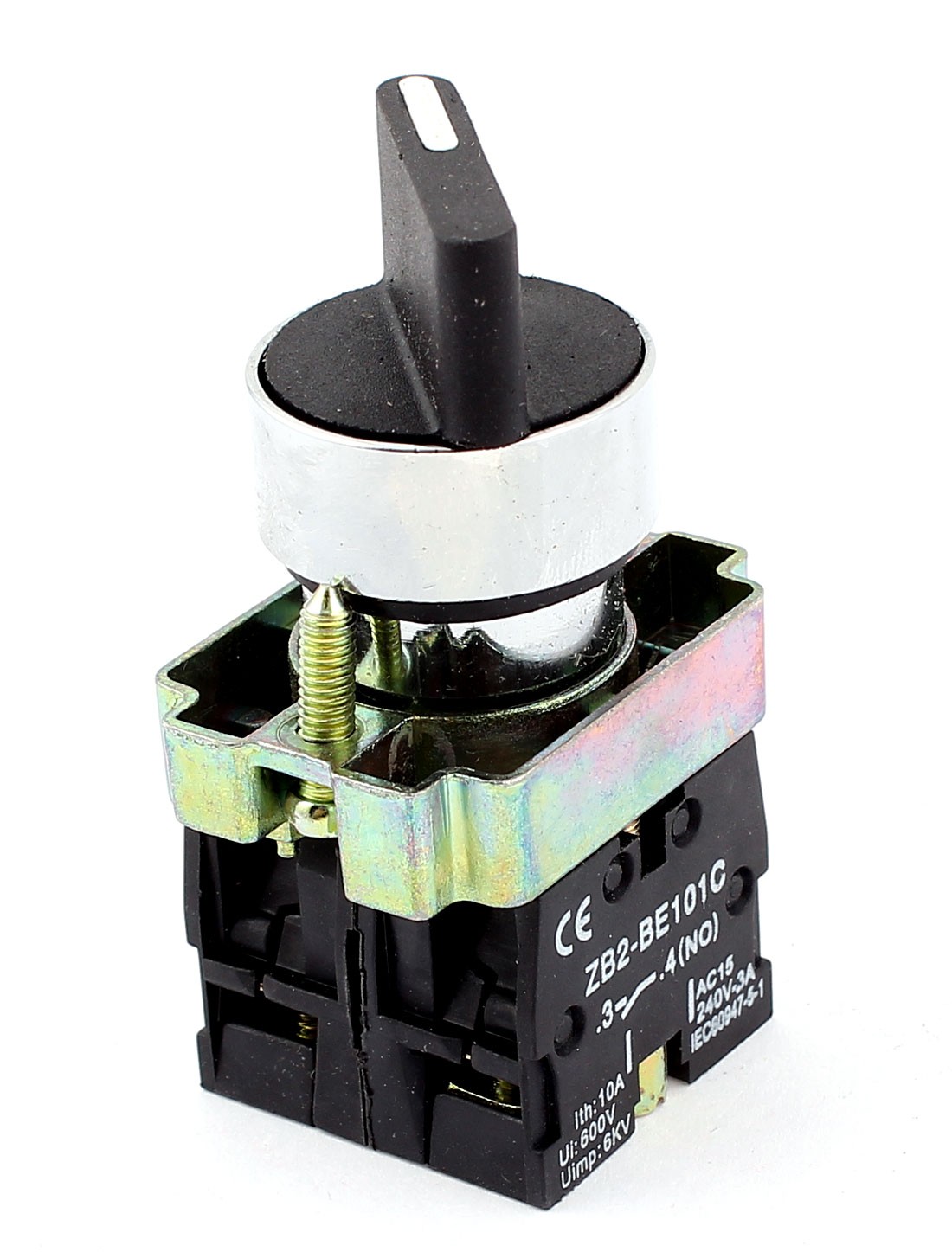 22mm Latching 2 NO Three 3 Position Rotary Selector Select Switch ZB2-BE101C