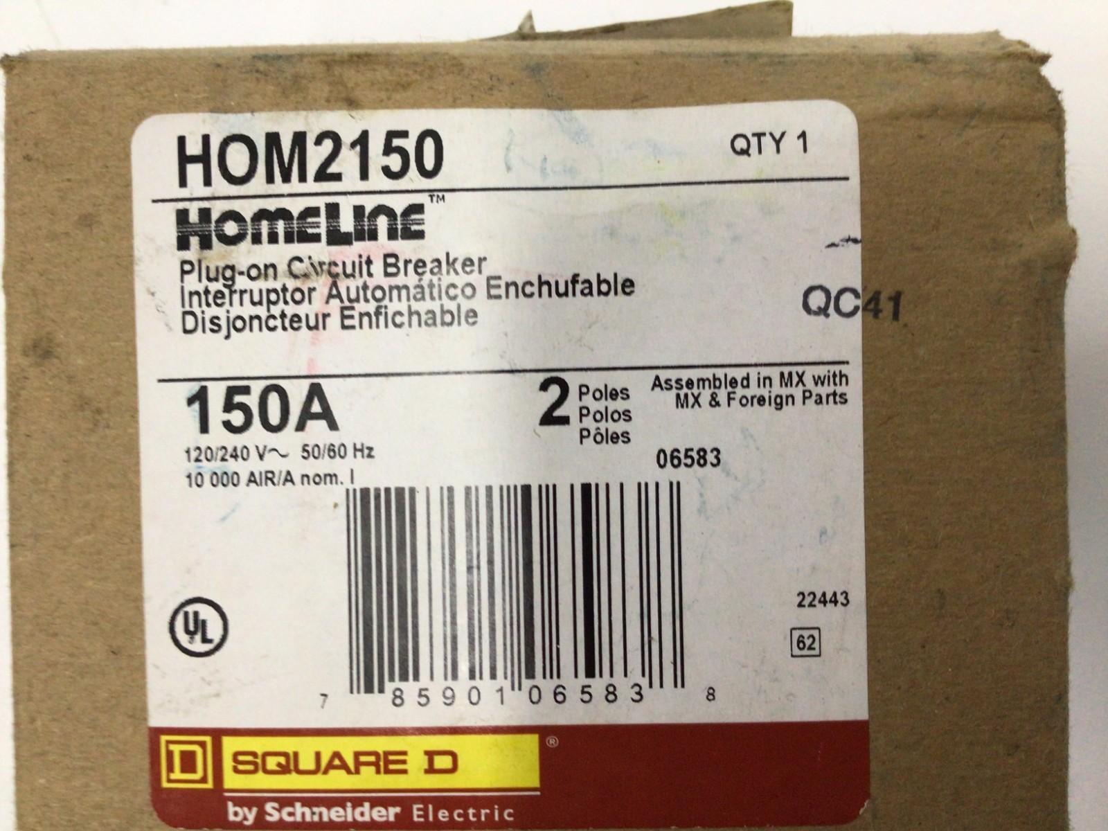 NIB – Square D – HOM2150BB – Mini Branch Circuit Breaker From Schneider Electric