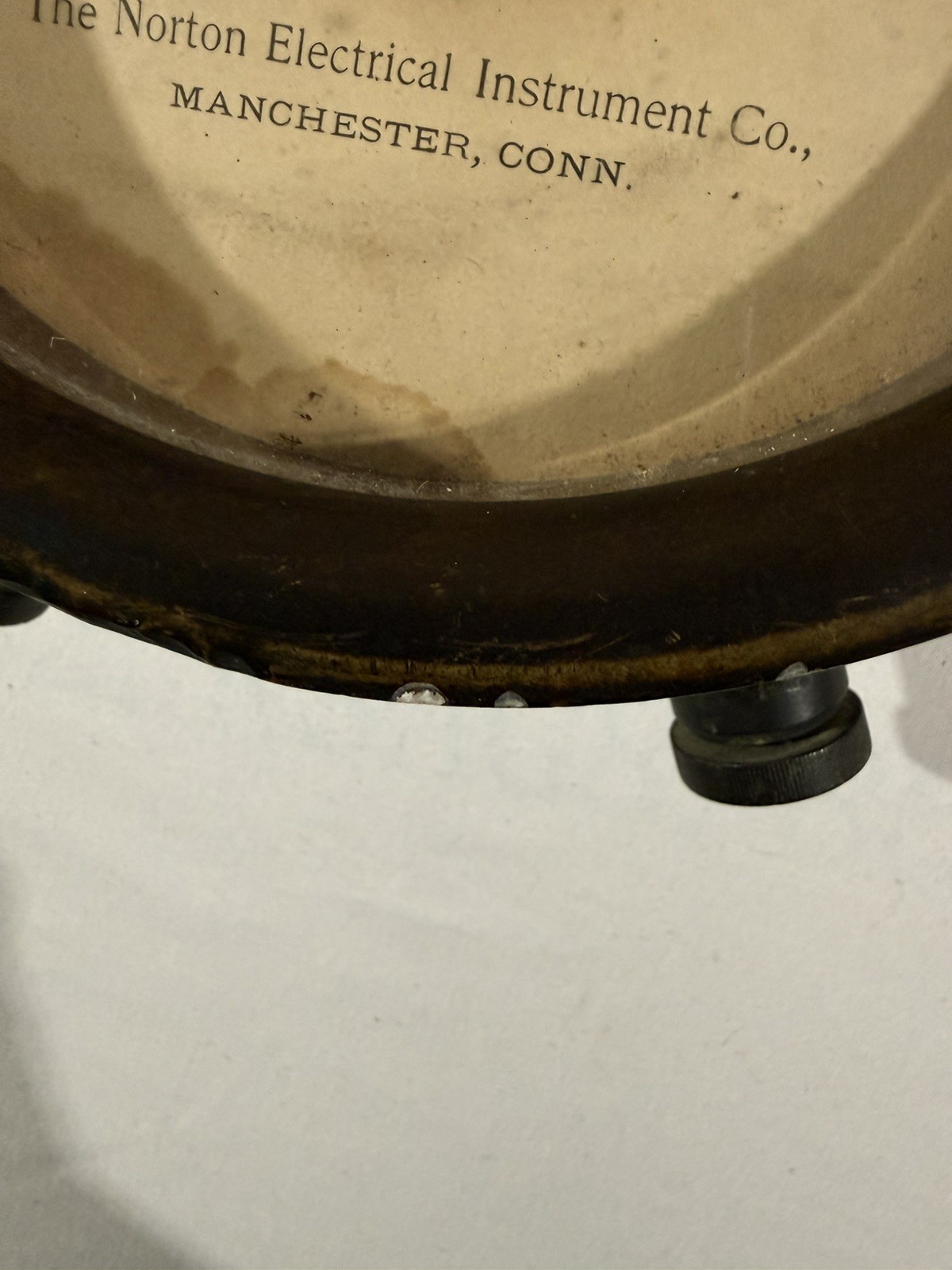 Antique Norton Ammeter No. 1615 – Brass Industrial Electrical Gauge CT