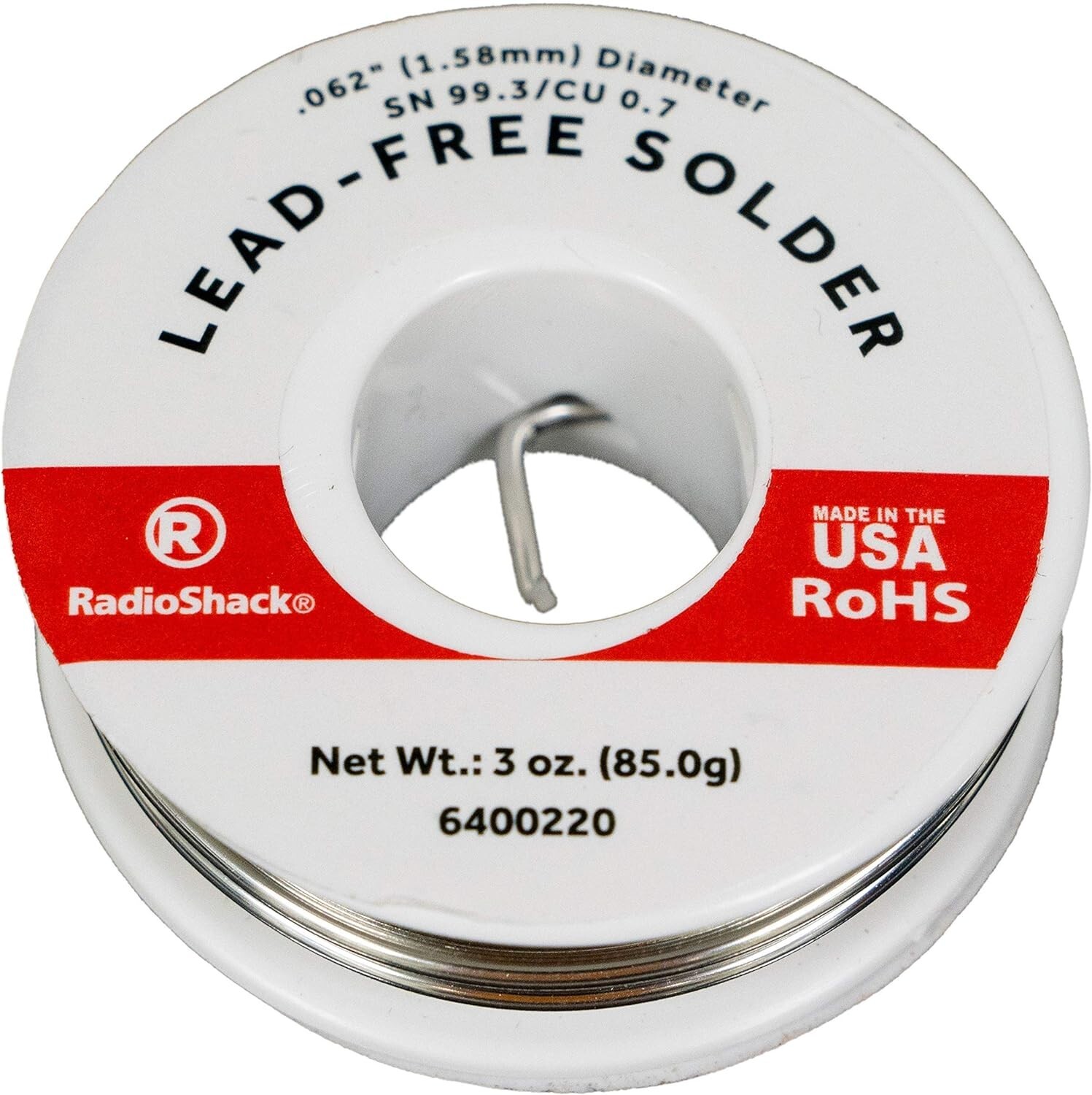RadioShack SnCu 99.3/0.7 Lead-Free Solder, 0.062″ Diameter – 3.0 oz. Spool