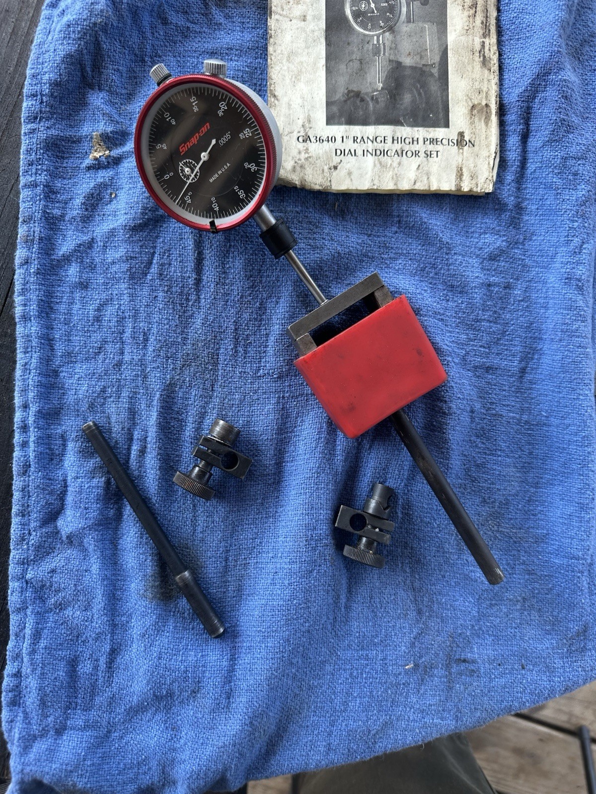 Snap-on GA3640 Dial Indicator Set, 1″ Range High Precision w/ Case & Accessories