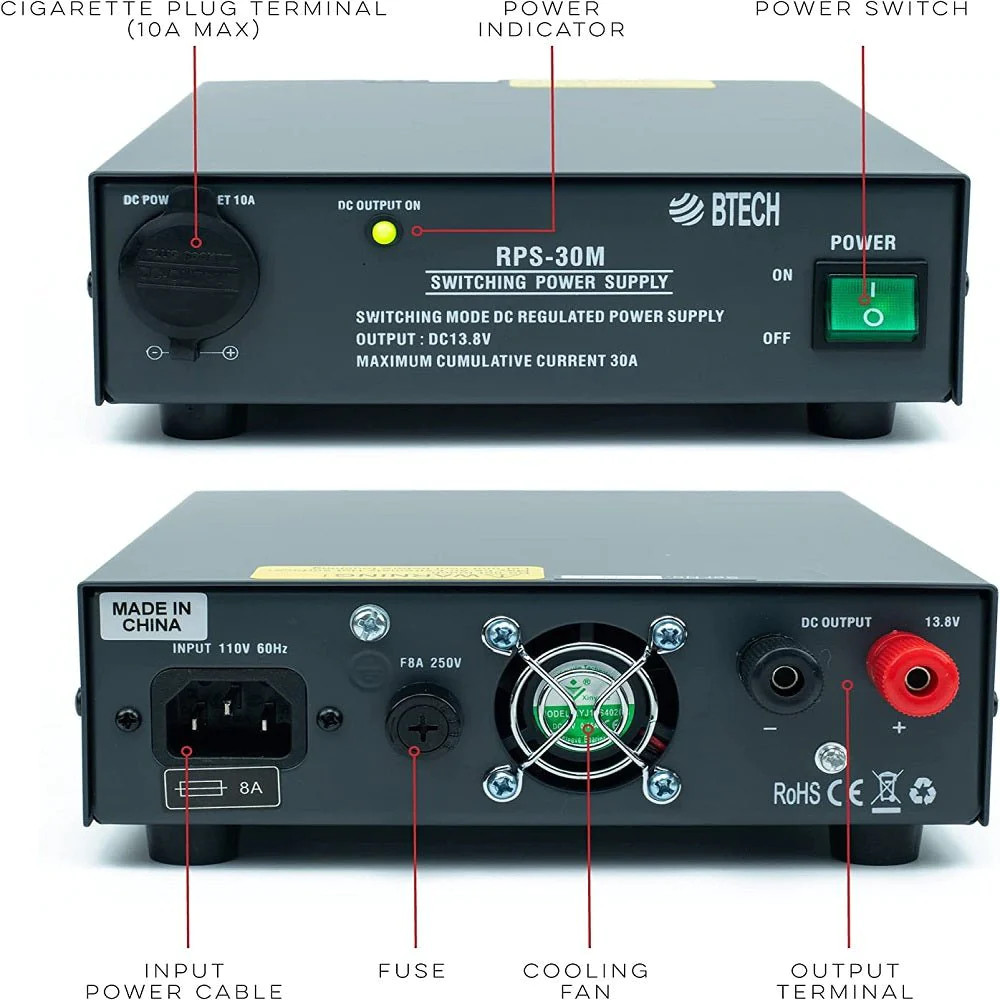 BTECH RPS-30M Regulated AC-DC Power Converter
