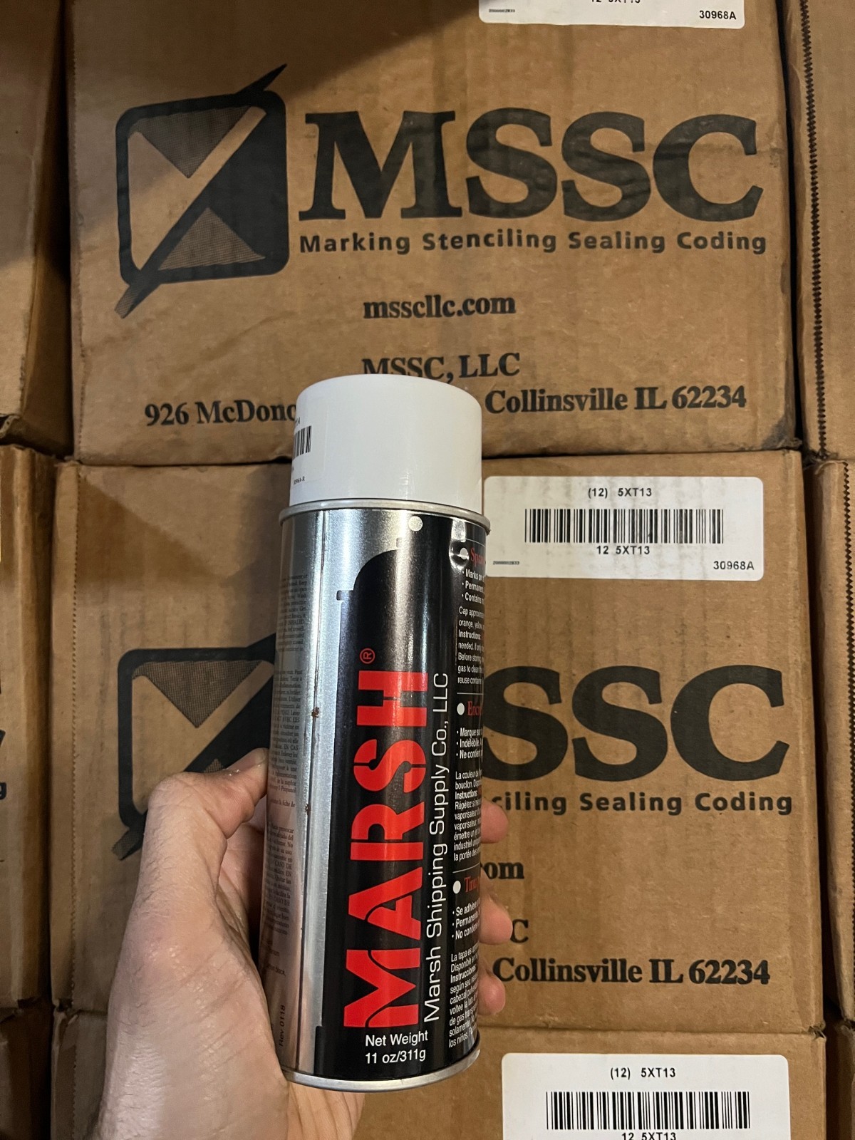 Box of 12 – Marsh Stencil Ink, Black, Container Size: 11 oz 30395