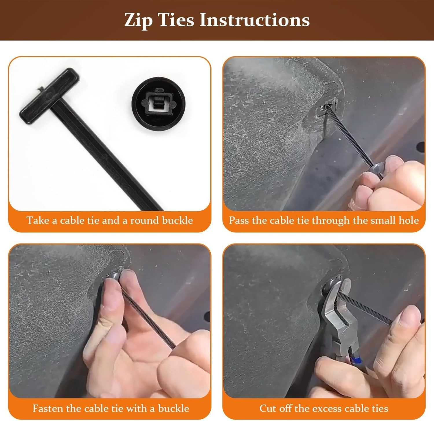 Nylon Universal Cable Tie Buckle Heavy Duty Self-Locking Free Ship 100pcs