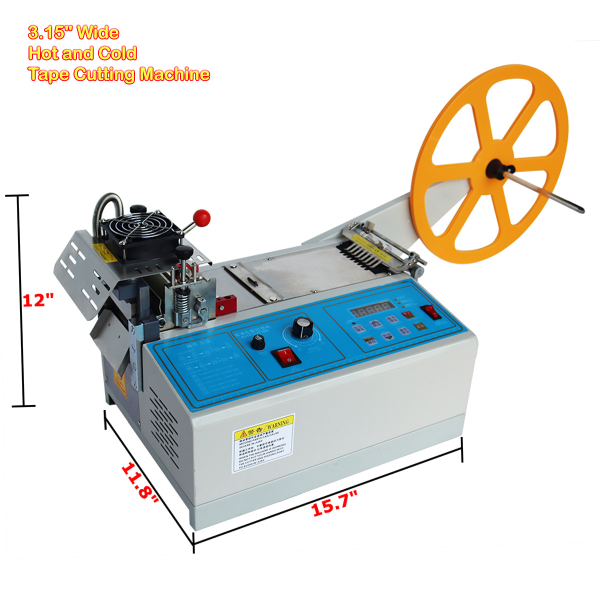 3.15″ Automatic Hot and Cold Tape Cutting Machine Textile Ribbon Cutter 110V