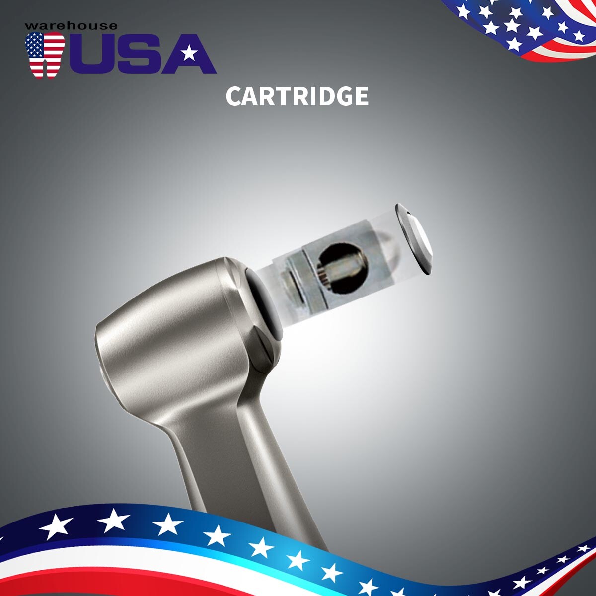 AZDENT Dental 1:1 Direct Drive Slow Speed Contra Angle Handpiece Push Button