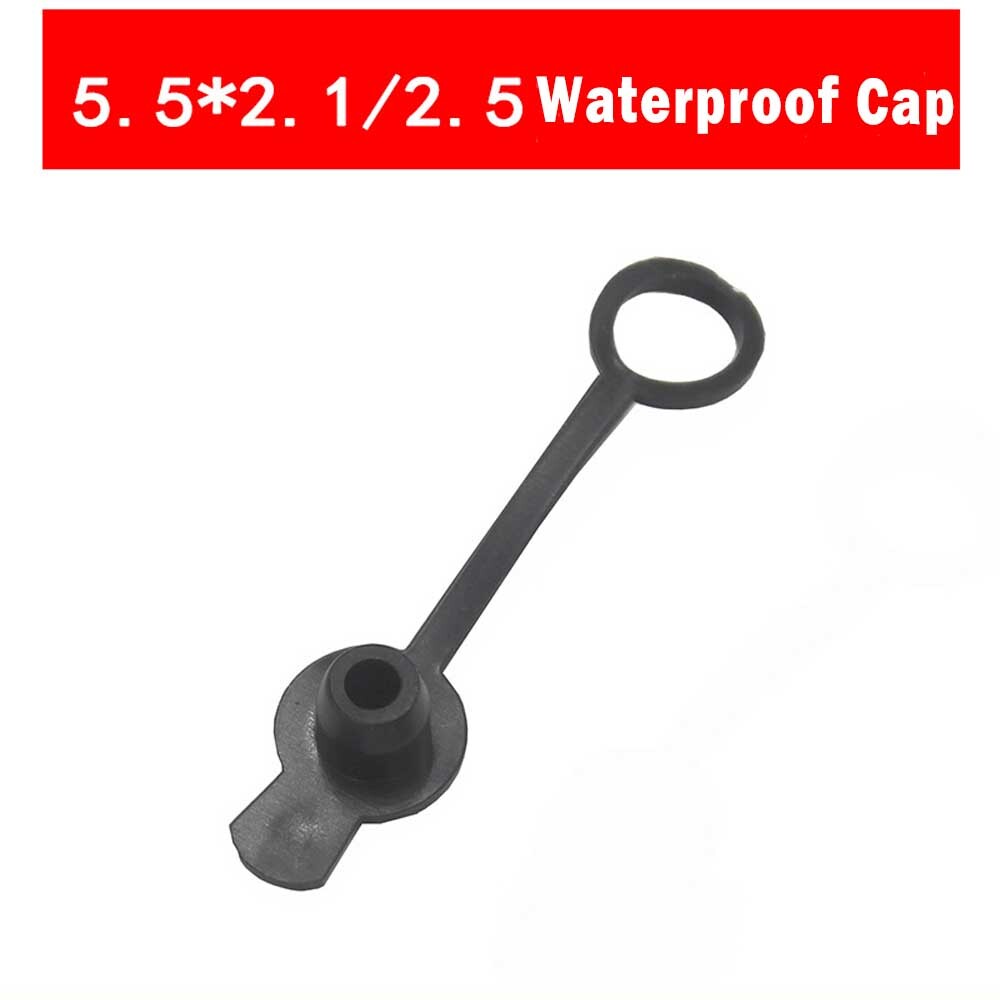 10xPanel/Chassis Mount Female DC Power Connector 2.1mm X 5.5mm + Waterproof Cap