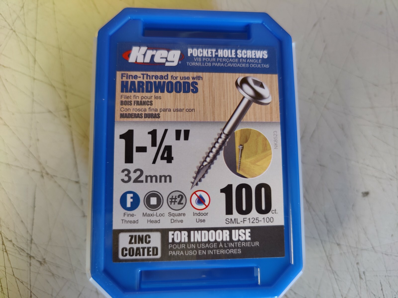 Kreg 100 CT Pocket-Hole Screw 1-1/4 in. 32 MM FINE THREAD LOT OF 4
