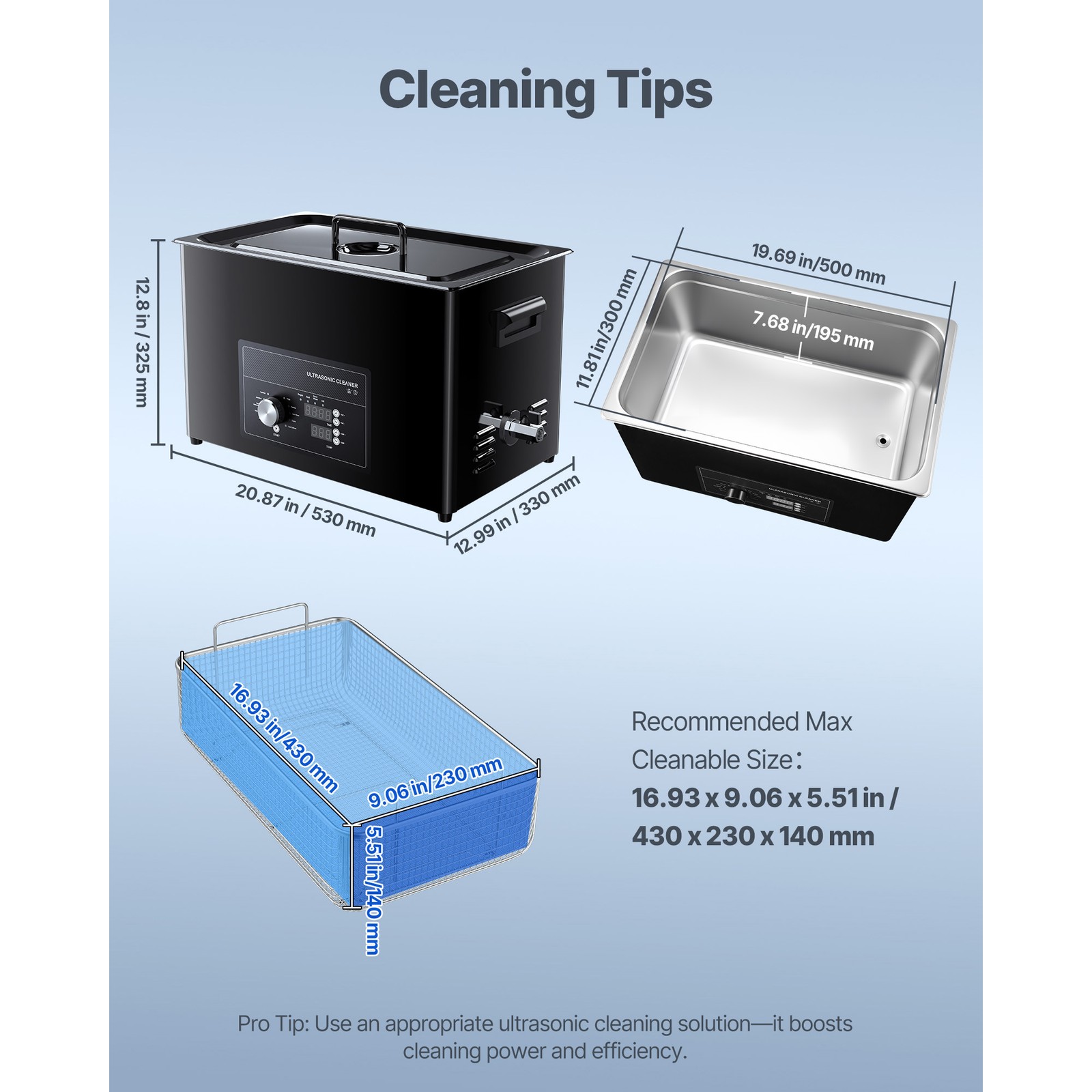 Uimoso 30L Ultrasonic Cleaning Machine with Adjustable Knob Control
