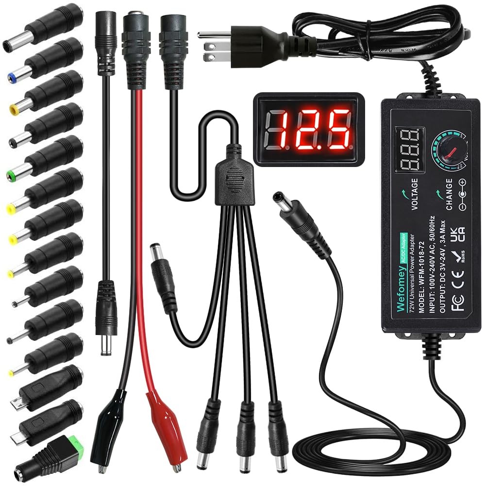 Universal Power Supply 3V~24V 3A 72W Adjustable Variable 3V 5V 9V 12V 18V 2