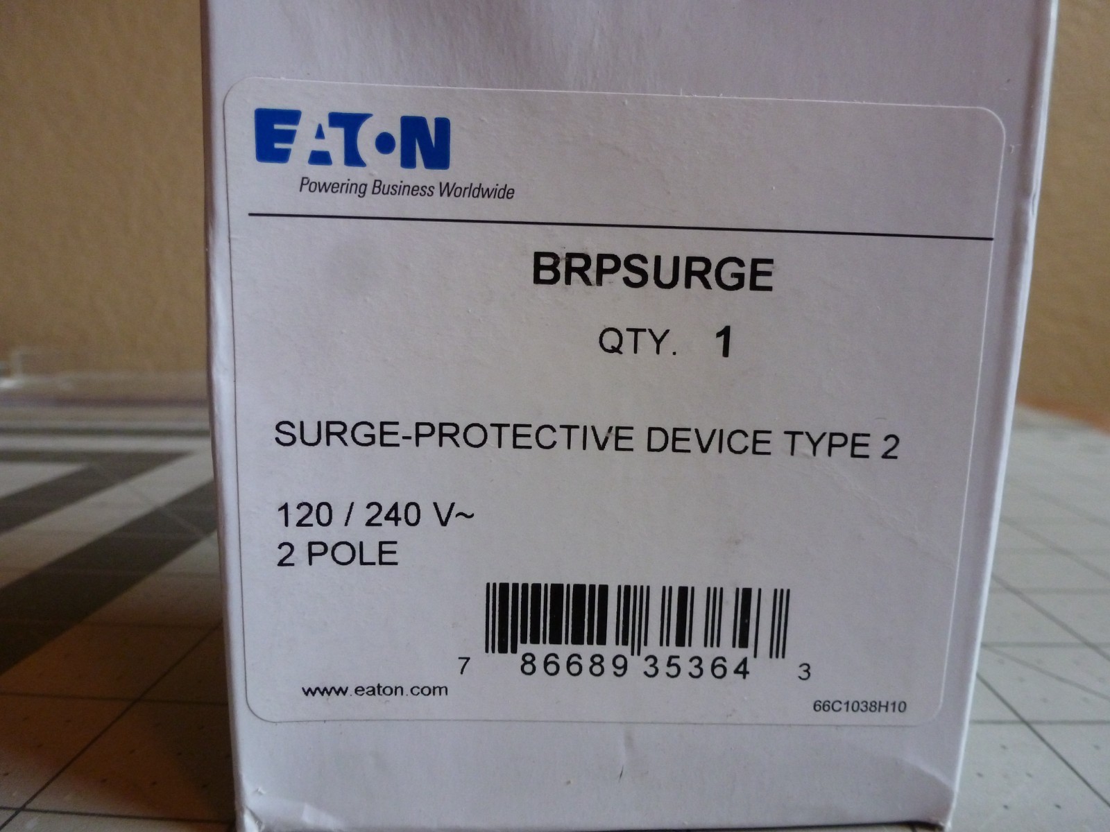 Eaton BRPSURGE Surge Protection Device – Type 2 – 120/240 VAC – 2 Pole – NEW