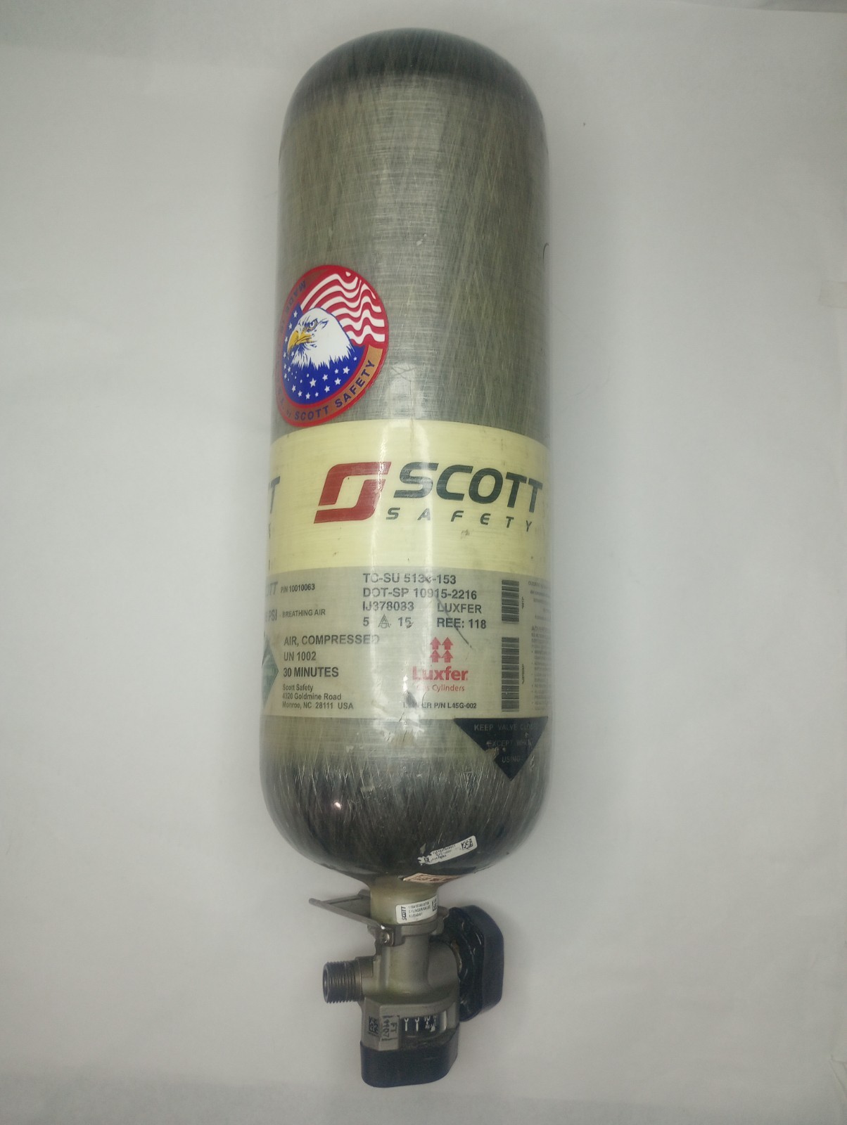 Scott SCBA 2216 PSI Firefighter 30 Minute Carbon Fiber Air Tank Cylinder Fr Ship