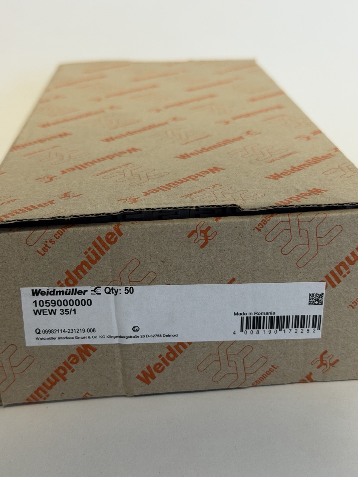 Lot Of 36 WEIDMULLER WEW 35/1 1059000000 End Bracket 12 mm Width Dark Beige New