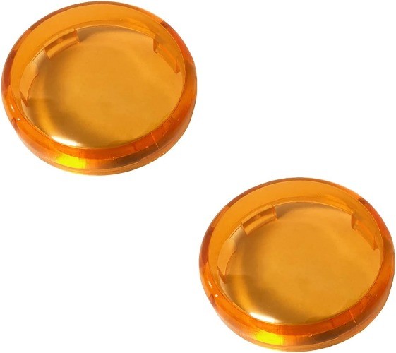 Amber Turn Signal Lens Cover Compatible with Dyna Fatboy Softail Color: Amber