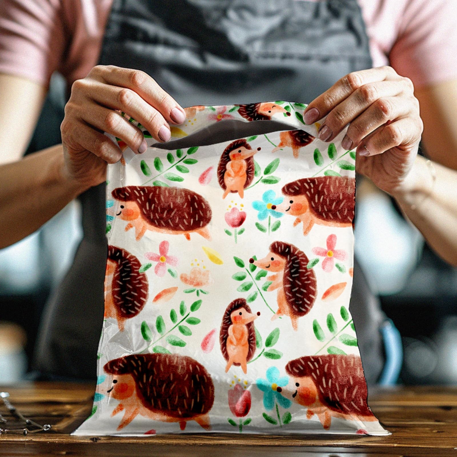 100 PCS Hedgehogs Designer Poly Mailers Shipping Envelopes Bags 10×13 In