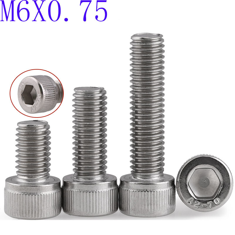 M6 – 0.75 Fine Thread 304 Stainless Steel Socket Head Caps Screws Metric DIN 912