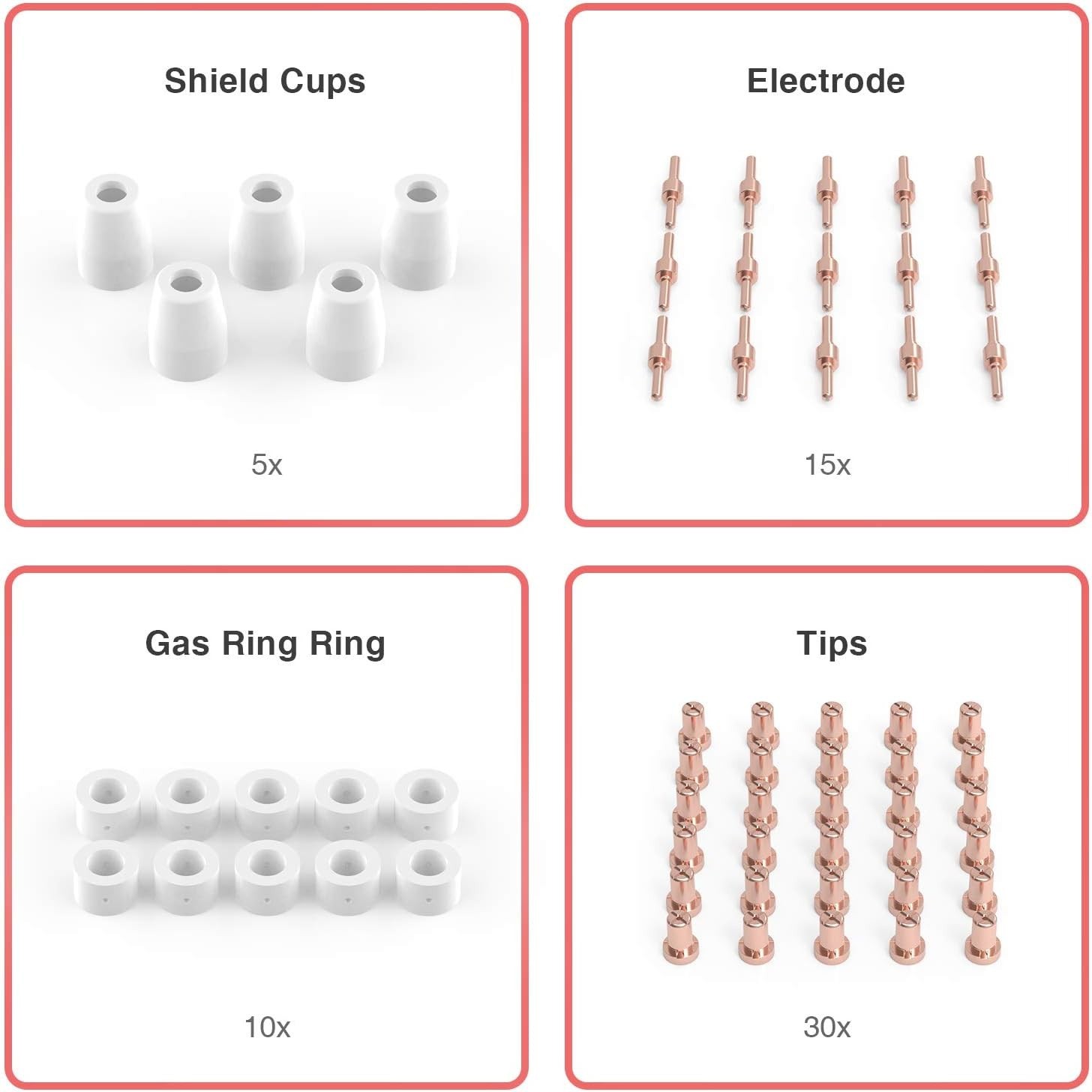 YESWELDER 60 Pcs Plasma Cutting Consumables Fit Cut40 50 with 60PCS