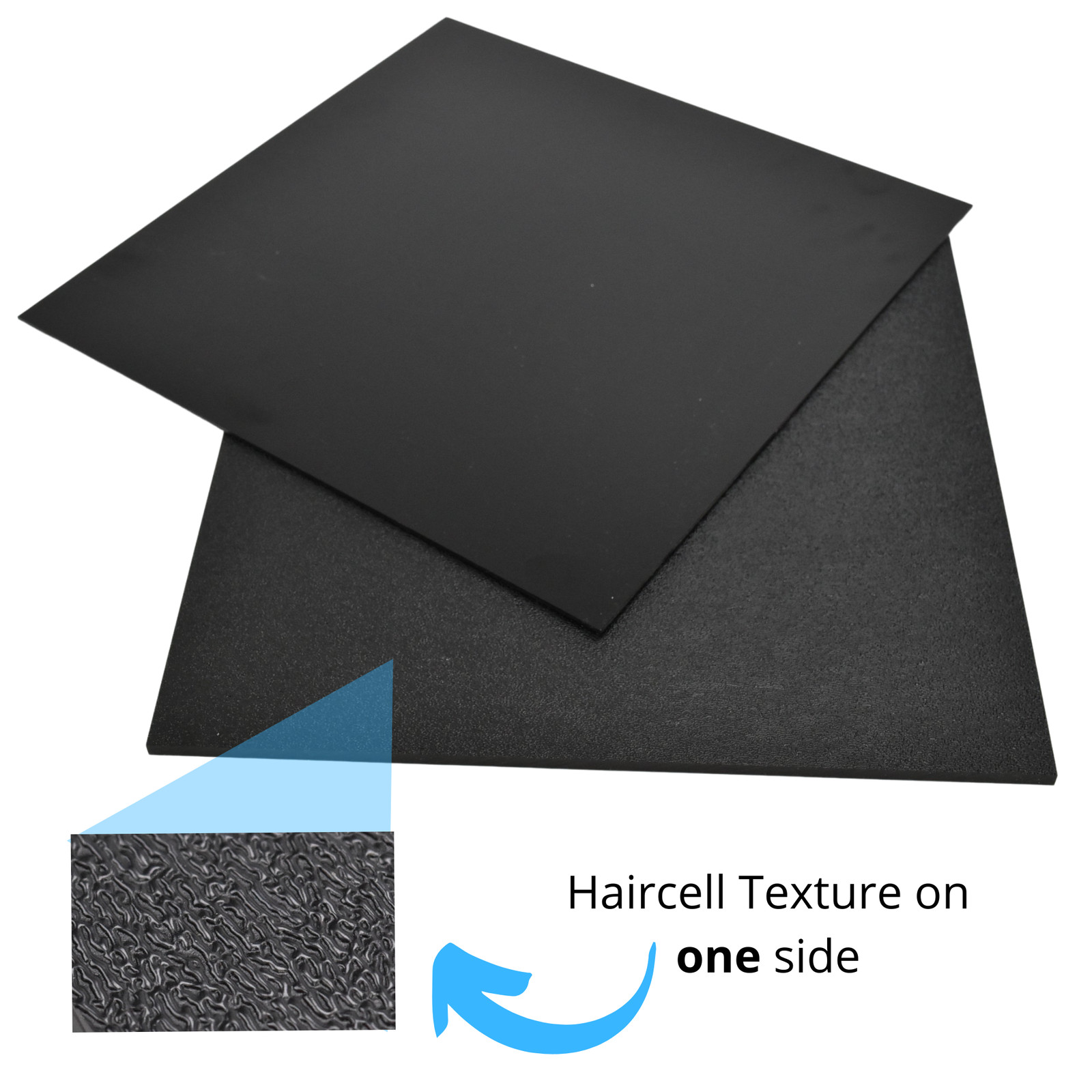 BuyPlastic Black ABS (Haircell Texture) Plastic Sheet 1/16″ x 24″ x 36″