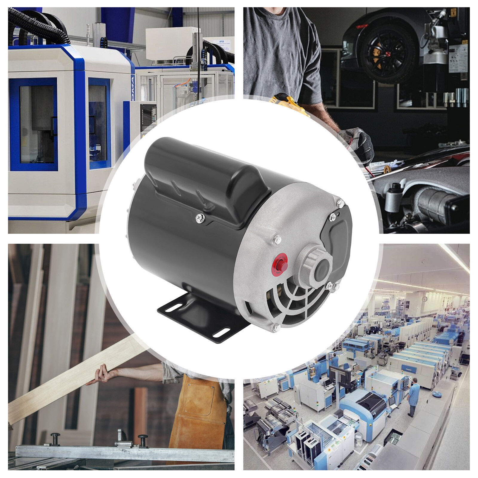 1/2HP Electric Motor 3450RPM General Purpose Single Phase Motor 115V/230V 104℉